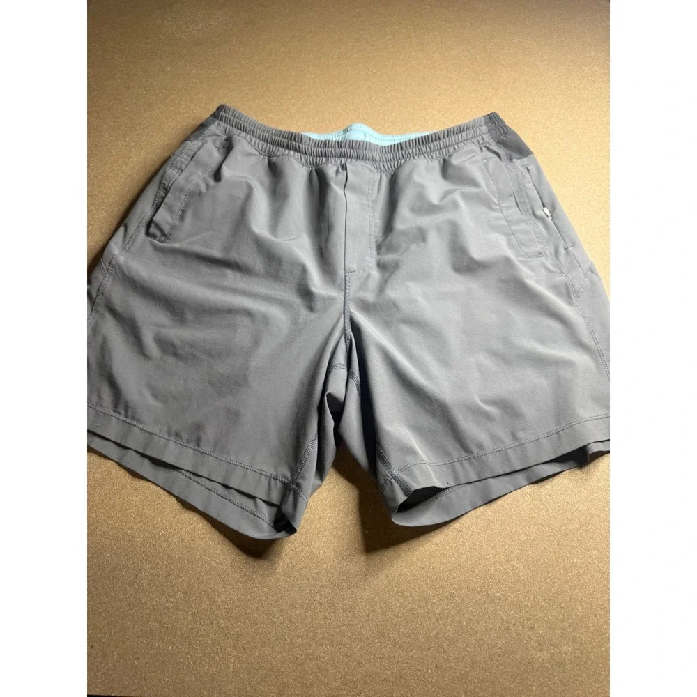 Birddogs Mens Gym Shorts Gray‎ Blue Liner Elastic Waist Pockets XXL 2470